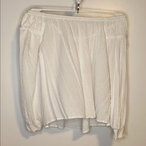 White off the shoulder long sleeve top